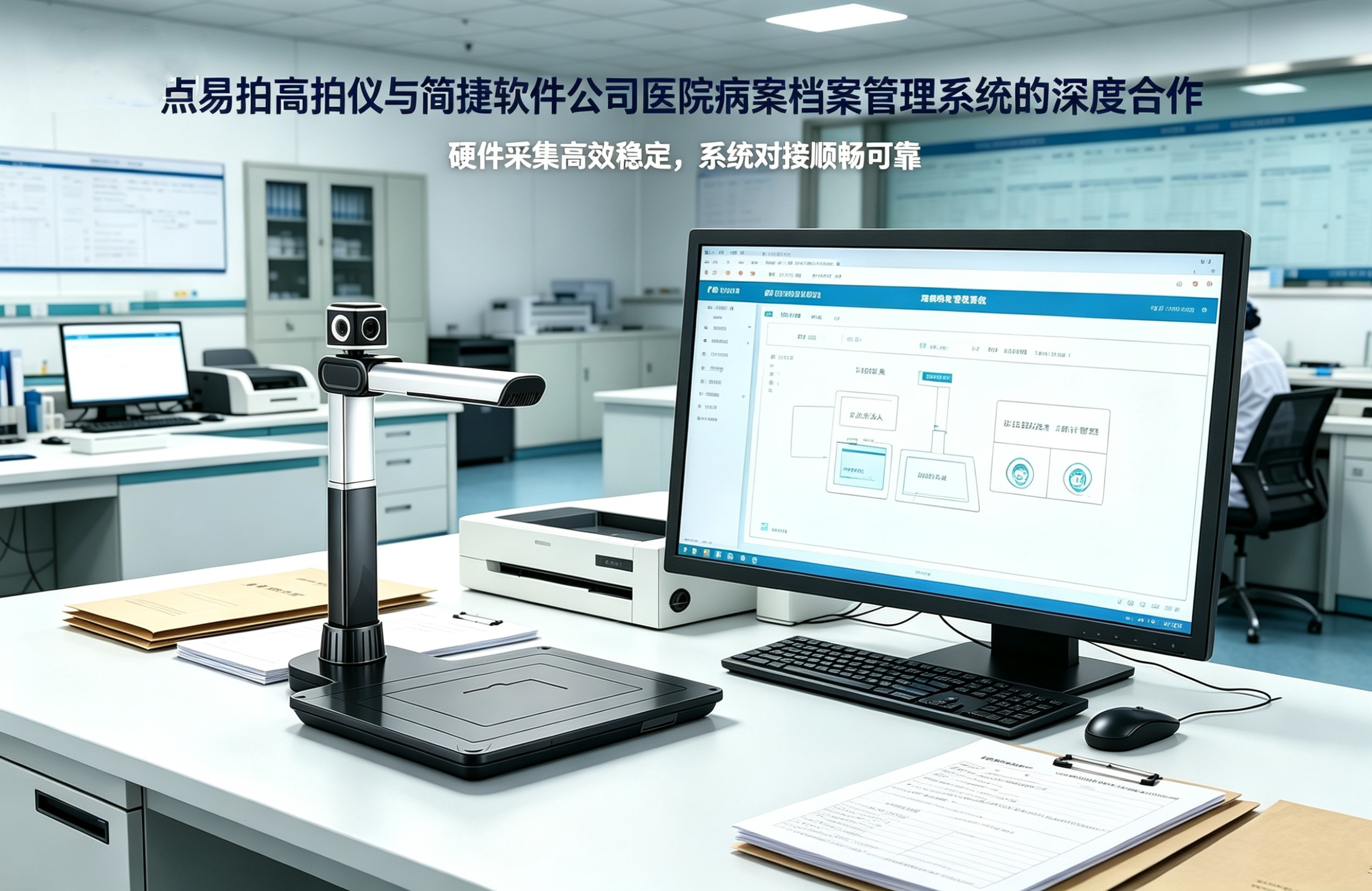 点易拍高拍仪与简捷软件公司医院病例档案管理系统的深度合作